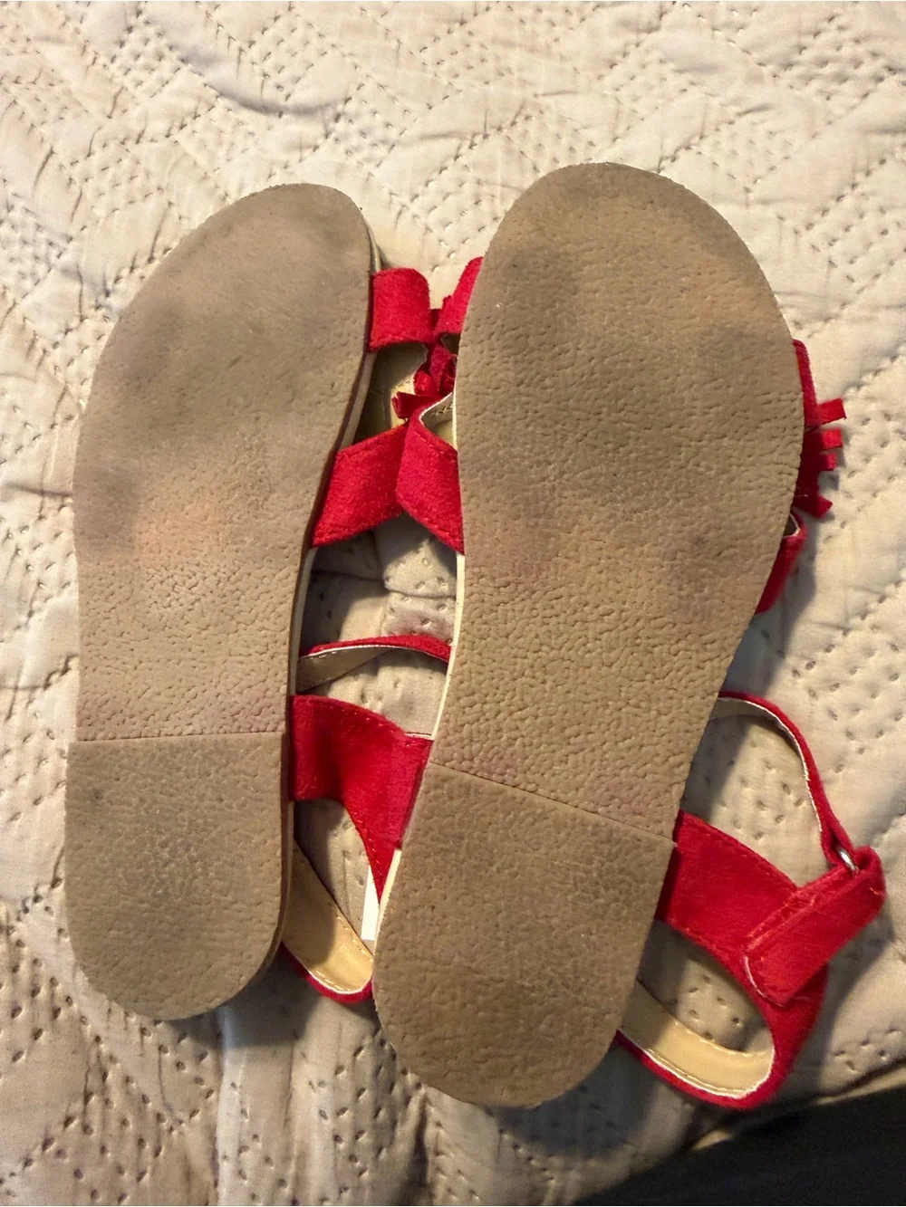 Gymboree Girls Red Pom-Pom Sandals size 2
